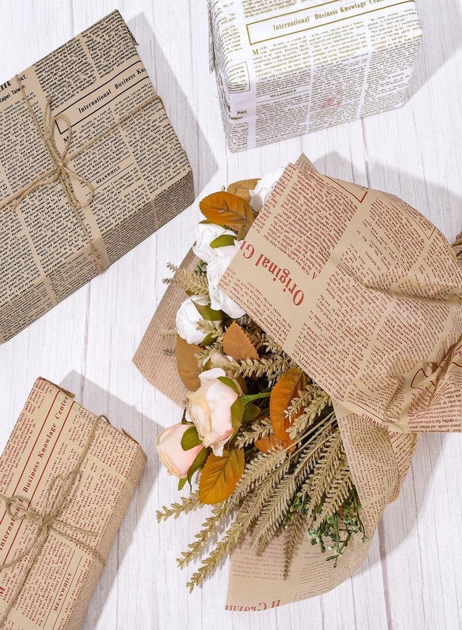 Whaline 90 Sheet Vintage Newspaper Tissue Paper Set Old Newsprint Gift Wrapping Paper 6 Designs Retro Kraft Magazine Art Craft Tissue for Wedding Birthday Party Decor, 13.7 x 19.6 Inch - Image 3